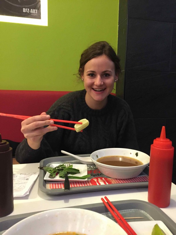 Brussels Torie Using Chopsticks