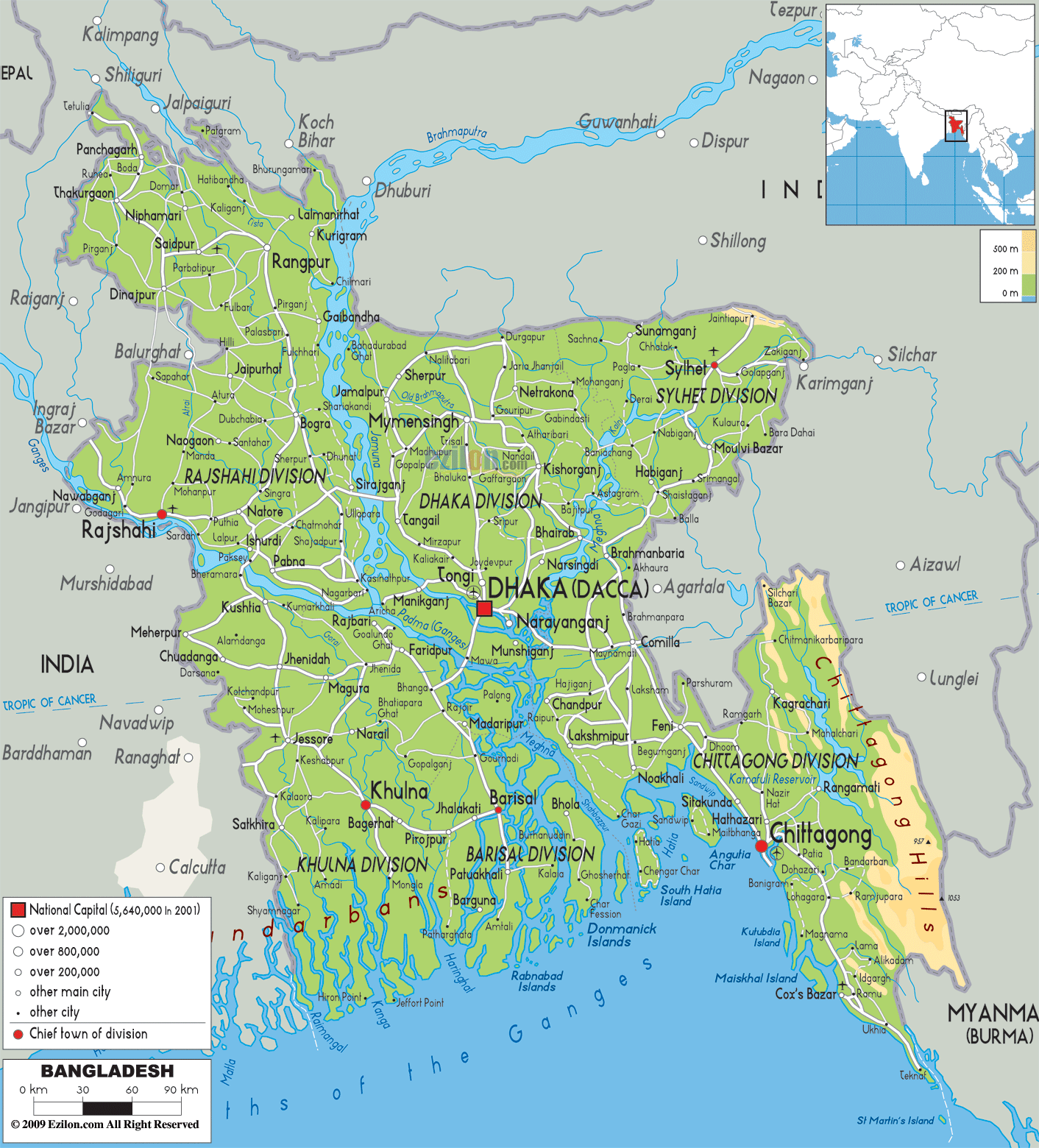 Bangladesh-physical-map