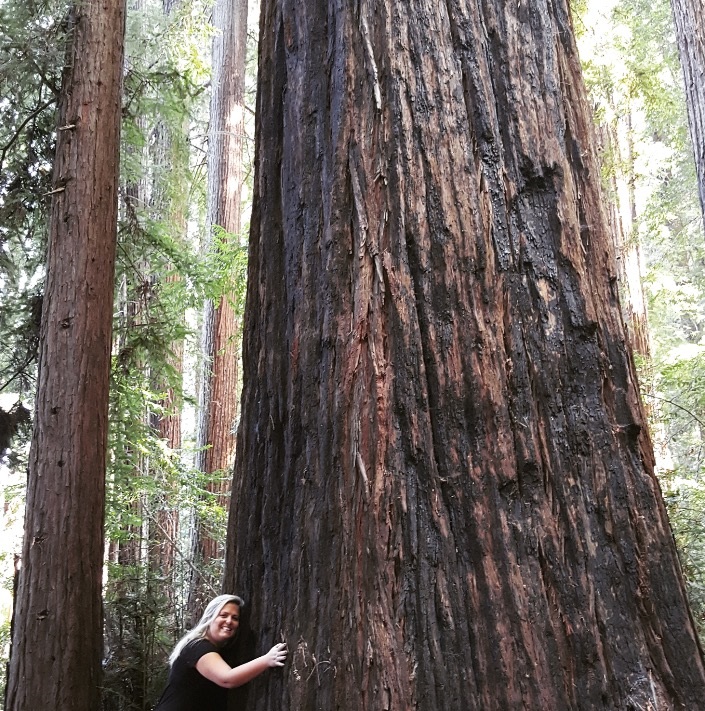 On family vacation visiting the Redwoods in California. 