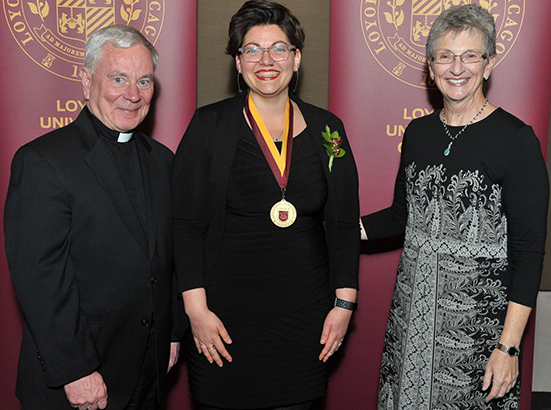 Loyola Presidential Medallion Ceremony, student and Deans photo.
