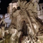 An up close photo of "Fontana dei Quattro Fiumi," or "Fountain of the Four Rivers," in Piazza Navona. 