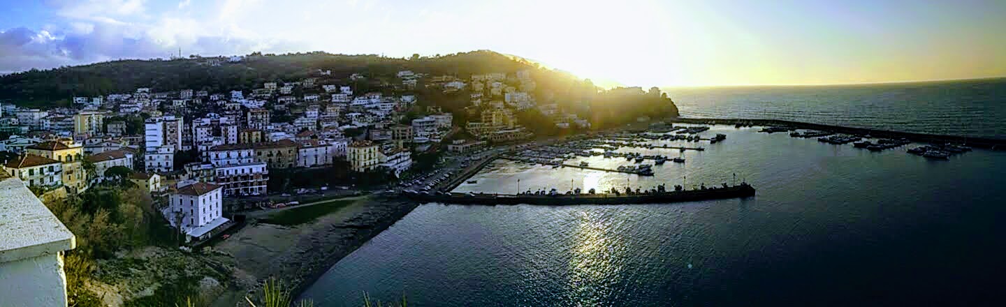 Panorama of sunset in Agropoli, Southern Italy