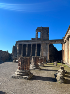 Some of the ruins of a main building in Pompeii, where judges and other officials worked.