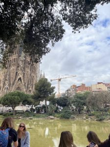View of La Sagrada Familia from the park across from it.
