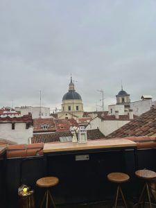 It was a cloudy day when we arrived in Madrid, but the view from the rooftop restaurant/common area of our hostel was still pretty cool.